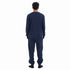 Men Fall Pajama Set Dark Blue Buttoned Sweatshirt + Pants